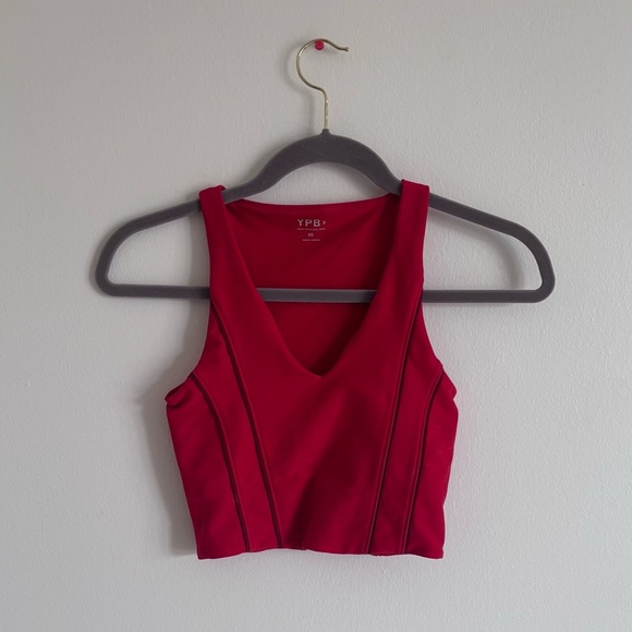 Abercrombie YPB Corset Slim V-Neck Tank Size XS Red - Picture 3 of 5